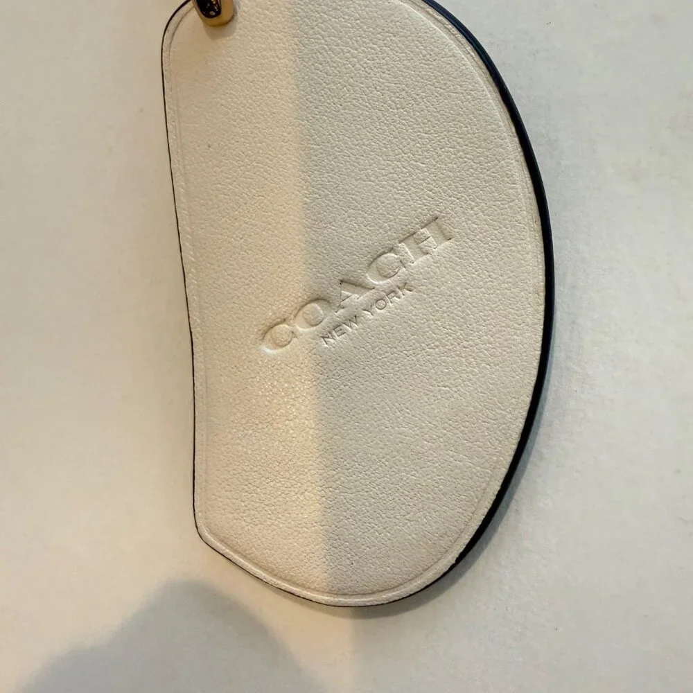 COACH orange, gold, SNAP VALET KEY FOB/ RING/ BAG CHARM, leather - Picture 4 of 10